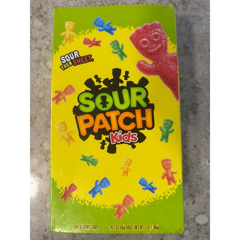 Sour Patch Kids Soft & Chewy Candy 24 Count Bulk Box 2oz Bags